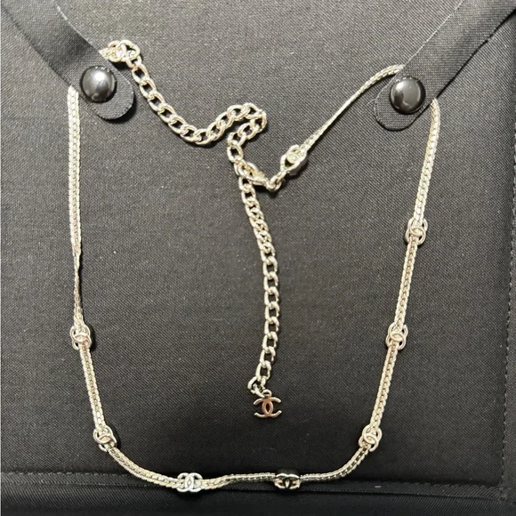 CHANEL Silver 7*Logo Necklace- classic